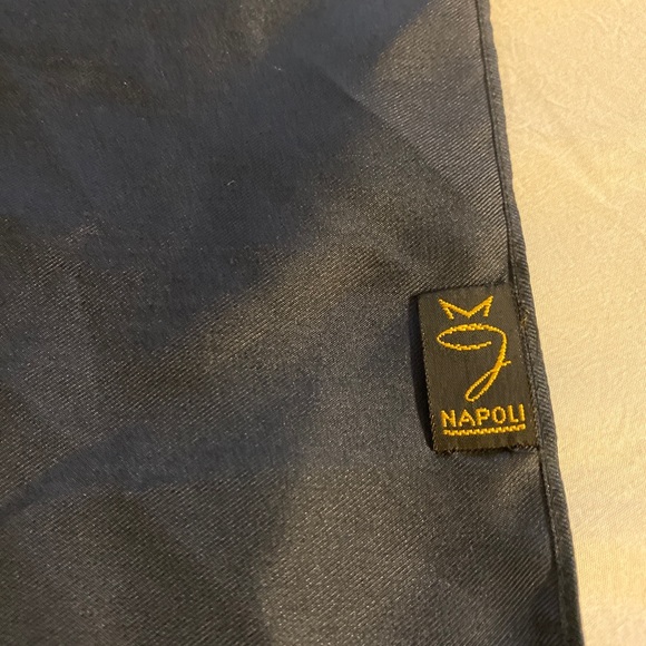 Napoli Scarf Polka Dot Navy 31x31 Fabric Unknown Napoli Italy Square - Picture 6 of 7